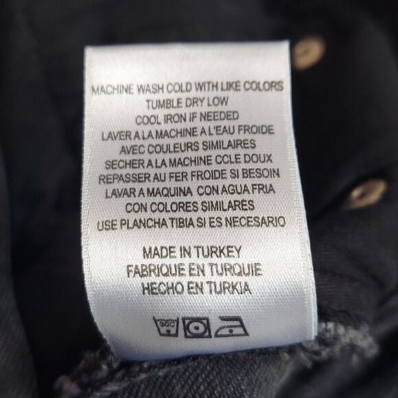 Re/done High Rise Raw Hem Straight Jeans Buttonfly Faded Black Sz 29 - Picture 12 of 12